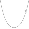 thumbnail image 1 of 18k White Gold Round Wheat Chain Necklace, 1.1mm, 18", 1 of 1