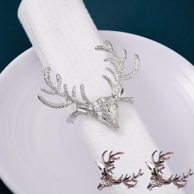 Christmas Napkin Clasp Restaurant Metal Elks Napkin Ring