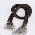 thumbnail image 1 of Corde en Cuir Tressé Réglable Imperméable Cordon de Cire Fait Main avec Fermoir Mousqueton Chaînes Résistantes à l'Usure Fournitures de Bijoux pour DIY Café Foncé 1.5mm, 1 of 1