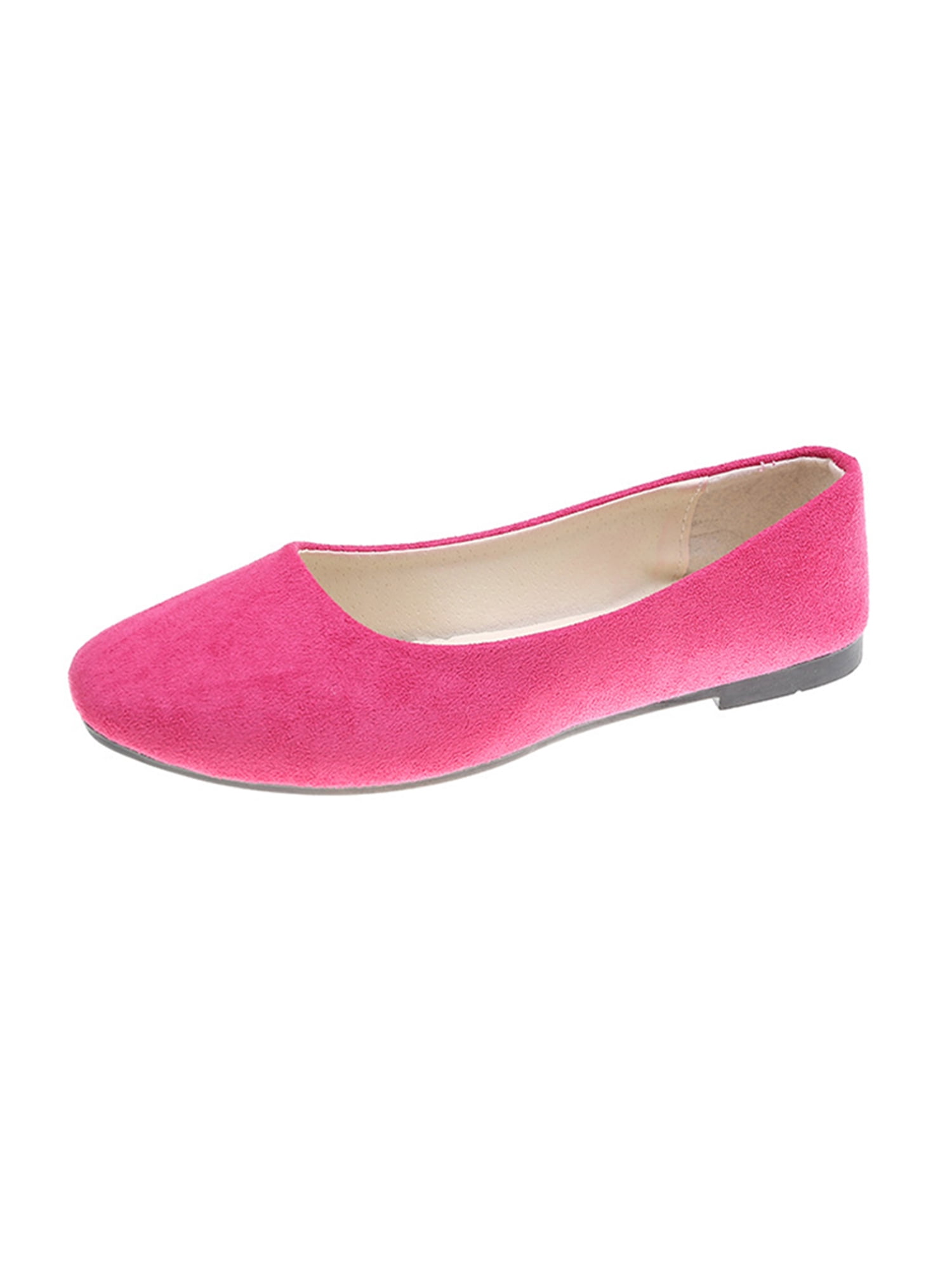MAWCLOS Chaussures Décontractées pour Femmes Chaussures de Marche Confort à Enfiler Ballerines Mode Bout Carré Ballerine de Soirée Prune Rouge 4.5