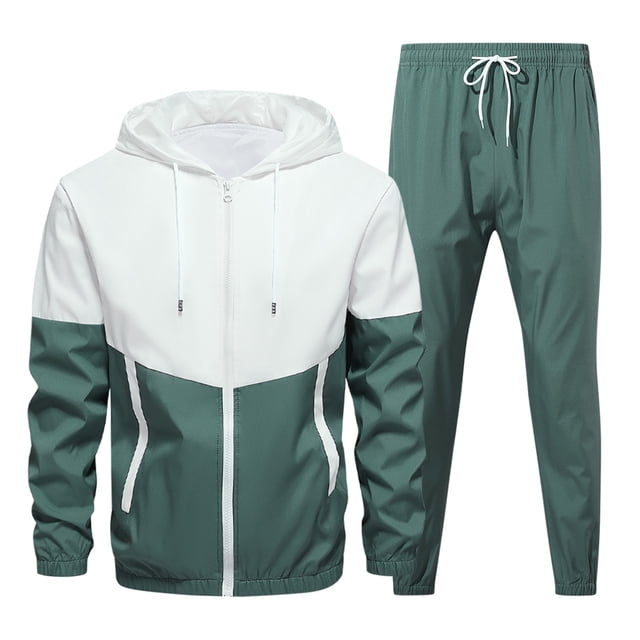 cllios Color Block Tracksuits for Men Big and Tall Long Sleeve Hoodies and Drawstring Sweatpants Sets Hooded Jackets Sports Matching Suits Mens 2 Piece Outfits