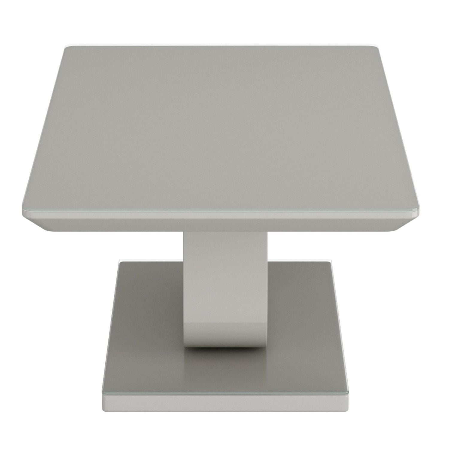 Contemporaine MDF et Verre Table de Base Rectanuglaire - Gris Chaud