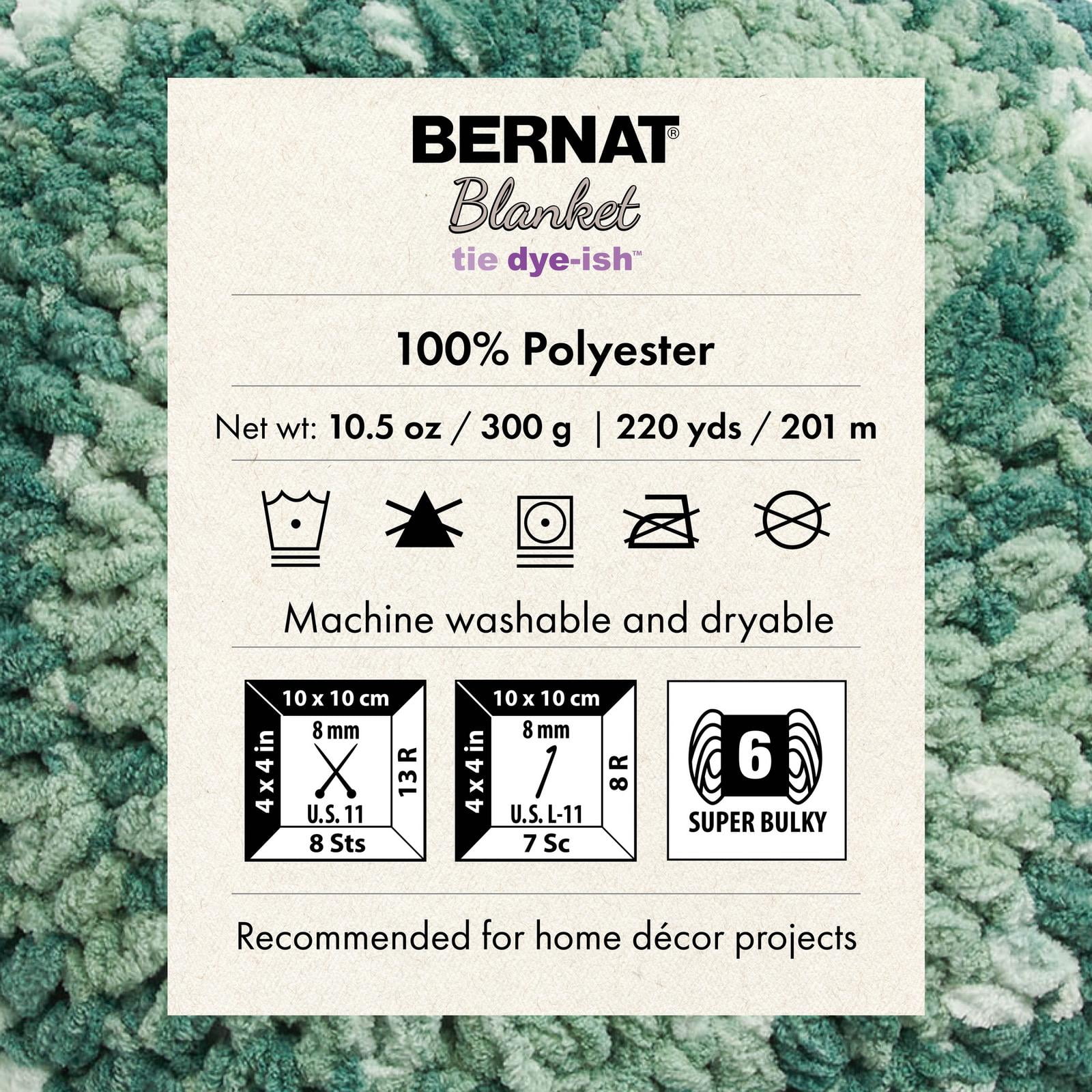 Bernat® Blanket Tie Dye-ish™ Yarn, Polyester #6 Super Bulky, 10.5oz/300g, 220 Yards