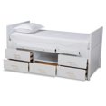 thumbnail image 2 of Baxton Studio Mirza Lit de Rangement Format Simple en Bois Fini Blanc avec Bureau Coulissant, 2 of 11