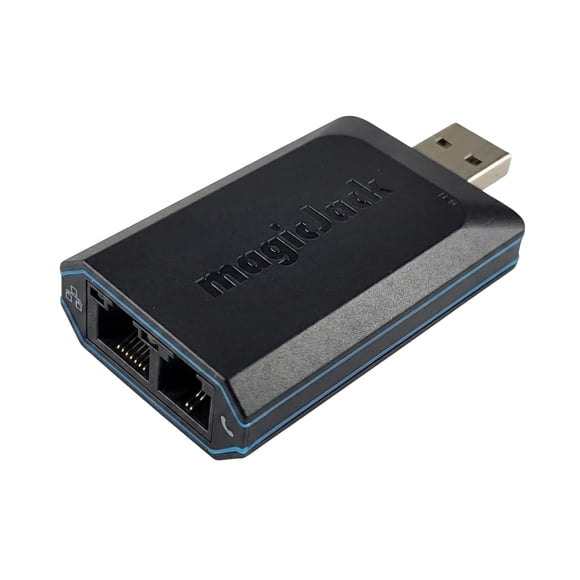 magicJack VOIP Phone Adapter - Unlimited Calls to US & Canada, No Monthly Bill, Portable Internet Phone with App, magicINâ?¢ & m