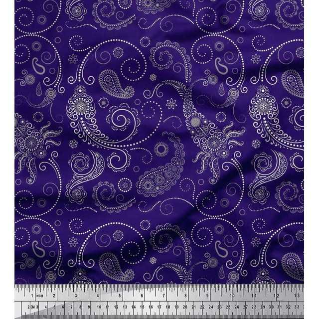 Soimoi Rayon Fabric Floral & Paisley Print Sewing Fabric Yard 56 Inch Wide
