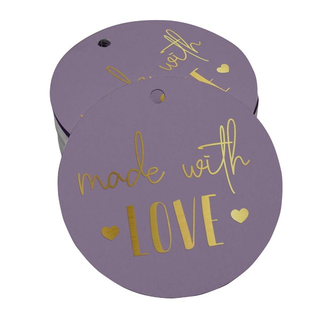 Inkdotpot Gold Foil Paper Hang Tags Made With Love Text Favor Tags 100 Pieces
