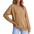 thumbnail image 1 of Chandails en Molleton Col en V pour Femmes Manches Longues Décontractées Tops Chandail Oversize, 1 of 5