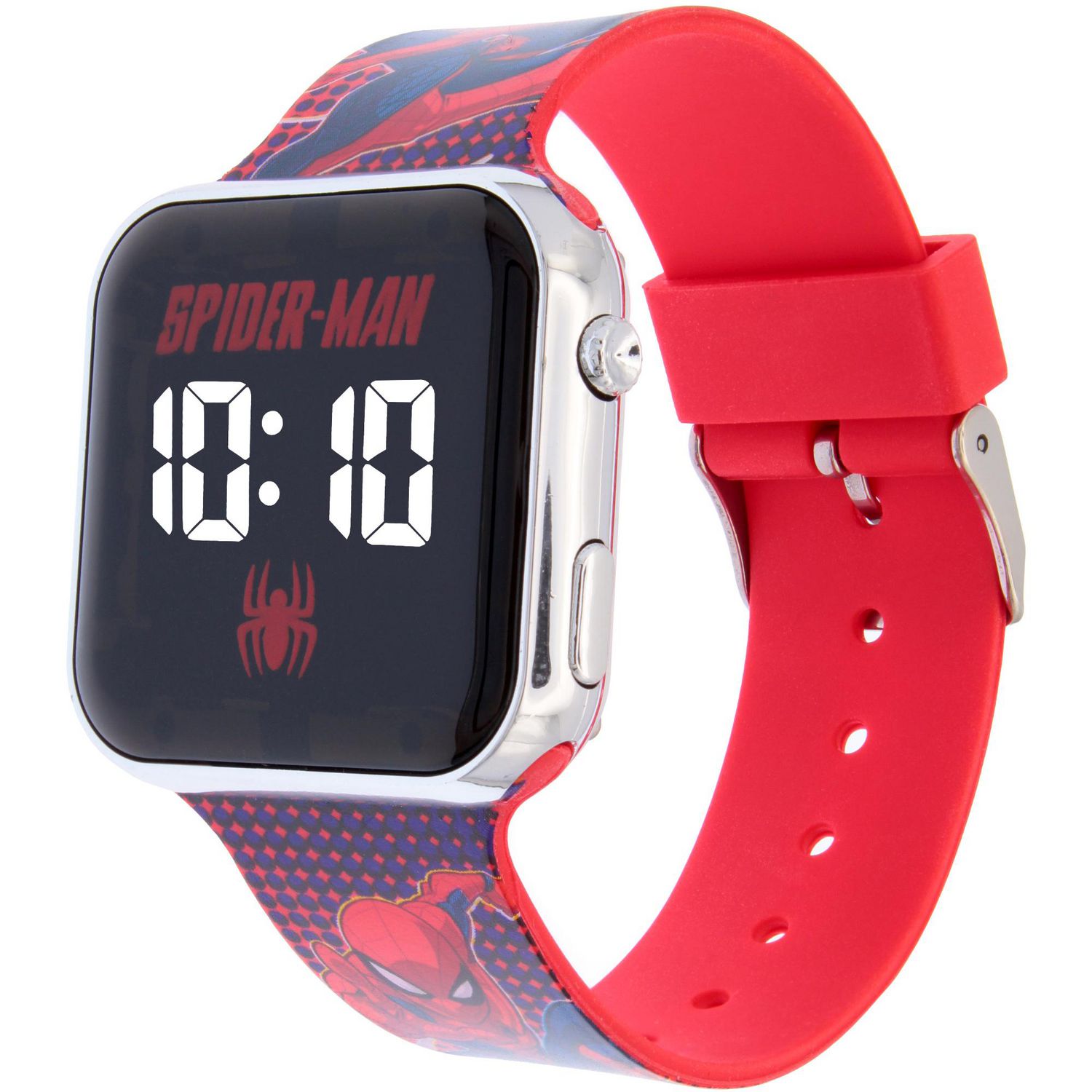 Montre LED pour enfants Spiderman avec bracelet à imprimé de personnages amusant