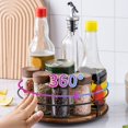 thumbnail image 3 of suyin Wooden Rotating Tray Spice Rack Pantry Cabinet Turntable With Base Storage Bin Kitchen Organizer For Seasoning Cosmetic Storage, 3 of 8