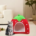 thumbnail image 4 of F 10.24X10.24 Inch Strawberry Pet Bed Yurt Tent Warm Indoor For Animals, 4 of 8