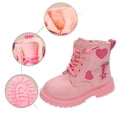 thumbnail image 3 of Children's Winter Leather Lace Up Stylish Color Matching Side Zipper Boots, 3 of 9