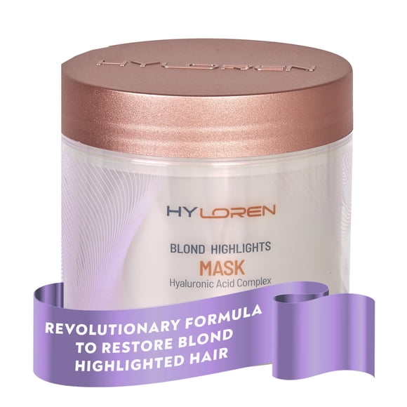 Mon Platin HY Loren Blonde Highlights Mask with Hyaluronic Acid - 500 ml Premium Blonde Hair Mask to Neutralize Yellow and Orangey Tones -
