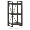 thumbnail image 4 of vidaXL 3-Tier Bookcase Black 40x30x80 cm Solid Mango Wood, 4 of 5