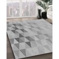 thumbnail image 3 of Ahgly Company Machine Washable Indoor Round Transitional Silver Gray Area Rugs, 6' Round, 3 of 7