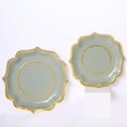 thumbnail image 4 of CUITING 25 Pack White Pink Paper Dessert Plates in Damask Floral Pattern  8” Round Disposable Salad Appetizer Plates with Scalloped Rims - 300 GSM, 4 of 11