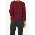 thumbnail image 2 of TheMoogan Women's PLUS Closet-Essential Drapey 3/4 Dolman Sleeve Boat Neck Relaxed Ribbed Top, 2 of 7