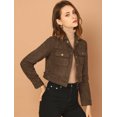 thumbnail image 2 of INSPIRE CHIC Veste Moto Courte en Faux Suède pour Femme à Col Rabattu, 2 of 6