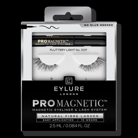 Eylure PROMAGNETIC Eyeliner & Lash Kit, Natural Fibre Lashes, No. 007, Black