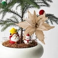 thumbnail image 4 of 28cm High Grade Adhesive Powder Simulation Christmas Flowers in Gold Champagne Burgundy Colors for Tree Decoration, 4 of 6