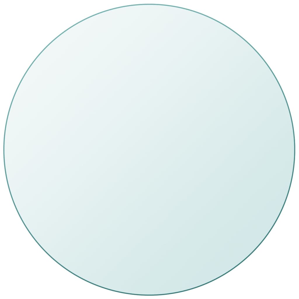 vidaXL Table en Verre Trempé Rond 700 mm