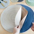 thumbnail image 3 of Ensemble de 4 Napperons Ronds Napperons Ronds en Coton Tressé pour Table de Cuisine Table à Manger Fête de Vacances, Gris Foncé, 3 of 8