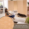 thumbnail image 3 of FDW Room Divider Wood Screen 4 Panel Mesh Woven Design Room Divider Folding Portable Partition Screen Wood for Home Office, Natural, 3 of 7