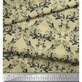 thumbnail image 3 of Soimoi Beige Moss Georgette Fabric Filigree Damask Decor Fabric Printed Yard 42 Inch Wide, 3 of 3
