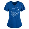 thumbnail image 2 of Heliisoer Women Short Tops Working Sleeve V-neck Uniform Solid Color Pocket Blouse, 2 of 4