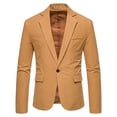 thumbnail image 2 of DPTALR Homme Décontracté Uni Blazer à un Bouton Col Rabattu Complet Manches Longues Veste, 2 of 9