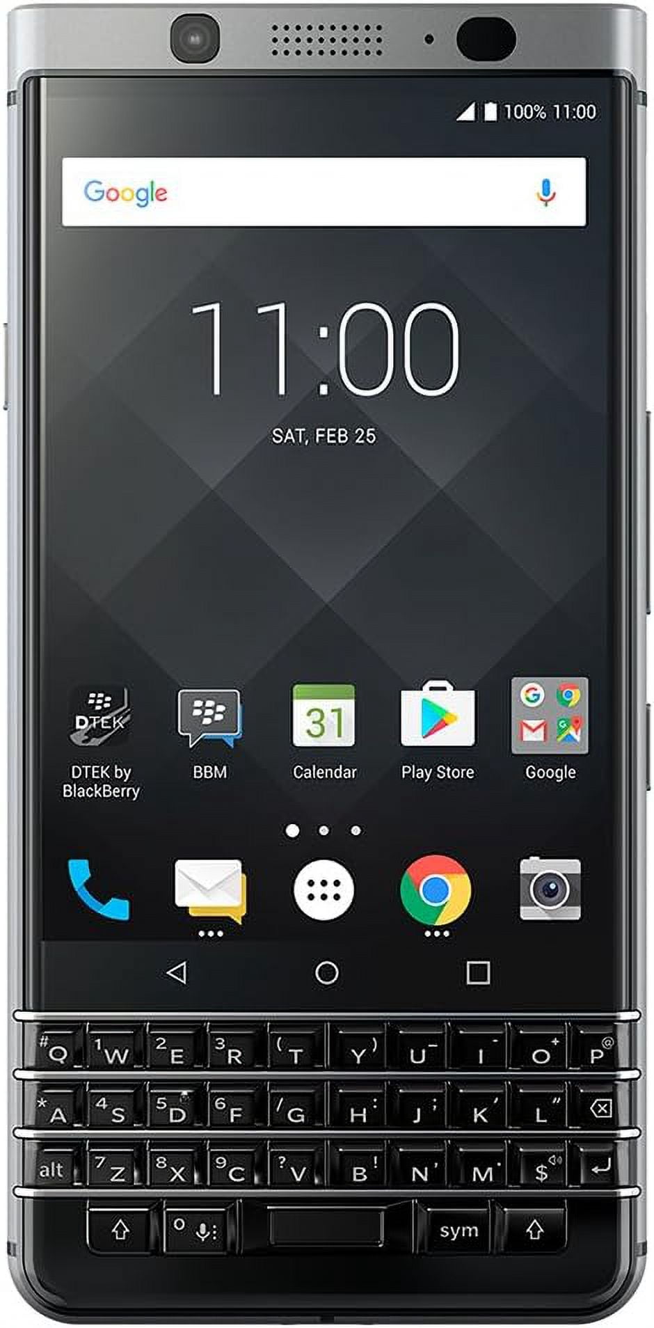 BlackBerry KEYone (Silver) Unlocked Android Smartphone 4G LTE, 32GB | Certified Refurbished