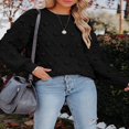 thumbnail image 2 of Pulls Tricotés pour Femmes Pulls Unis Col Rond Pull à Manches Longues, 2 of 6