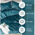 thumbnail image 3 of Comfort Spaces Juliette Luxe Comforter Set Velvet Lush with Soft Brushed Microfiber Reverse, All Season Cozy Velvet Bedding Sets, Fluffy Comforter Bed Set, Matching Sham, Teal Full/Queen 3 Piece, 3 of 5