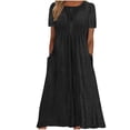 thumbnail image 2 of DPTALR Robe d'Été pour Femme, Confortable, Aguichant, Unie, avec Poches, Sans Manches, à Col en V, 2 of 6
