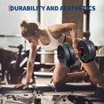 thumbnail image 4 of 16 Inch Dumbbell Bar Handles (2-Pack) - Heavy Duty Solid Steel Loadable Bars w/Rotating Sleeves & Knurled Grips, 100LB Capacity, 2" Plate Compatible + 4 Spring Collars - Home Gym Strength Training, 4 of 6