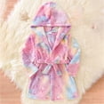 thumbnail image 2 of Splozh Kids Bathrobe Girls Fleece Robe Boys Hooded Bathrobe Soft Flannel Robe for Kids Pink,5-6 Years, 2 of 6