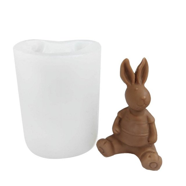 Easter Candle Shape Animal Plaster 3D Model Bunny Silicone Mold Cake Decoration