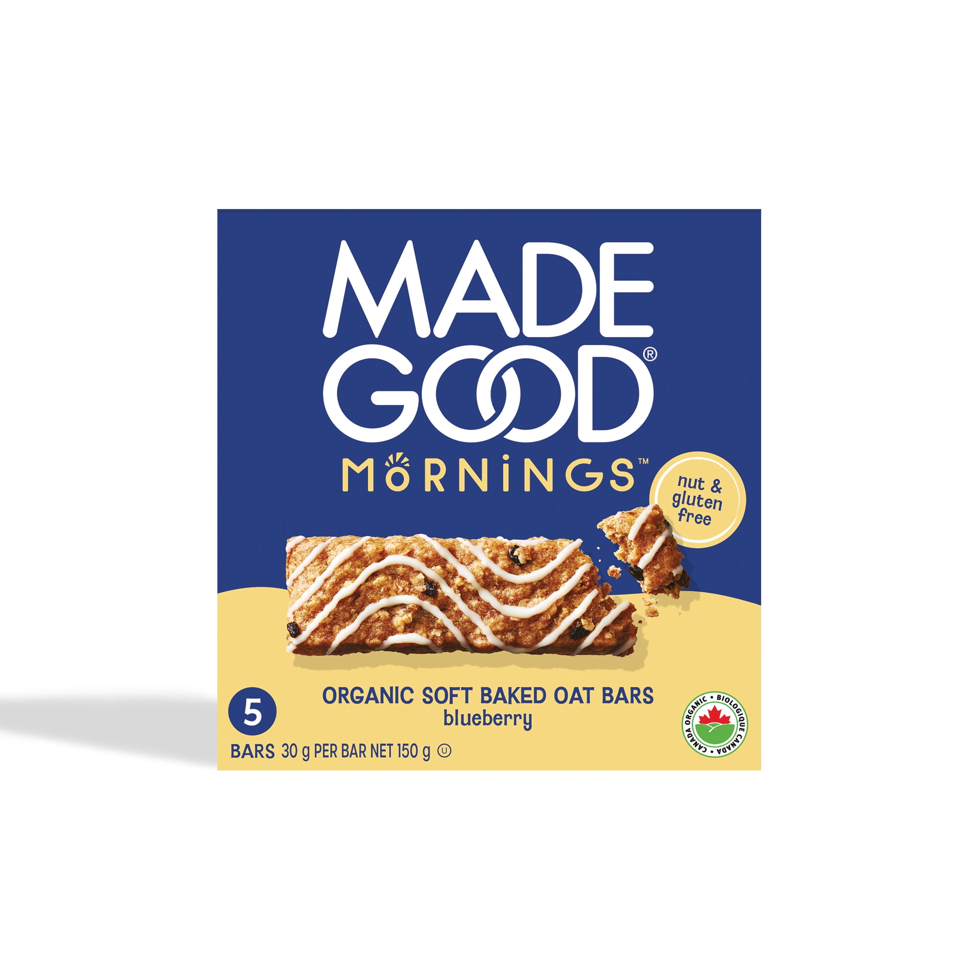 MadeGood Mornings Blueberry Soft Baked Oat Bars 5 bars