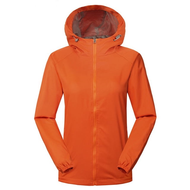 Veste Courte Femme Unie Pluie Extérieur Plus Imperméable à Capuche Veste Coupe-Vent Manteau Veste pour Femmes en Liquidation. Cet Imperméable orange Léger Présente une Fermeture Éclair avant, une Capuche Ajustable avec Cordons de Serrage et des Poignets Élastiques pour un Ajustement Sécuritaire. Fabriqué en polyester, Il Est Conçu pour Toutes les Saisons et Offre Confort et Mobilité. Convient au Port Quotidien Décontracté Ou aux Activités de Plein Air.