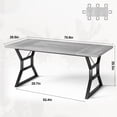 thumbnail image 2 of Table à Manger Extensible de 71 Pouces Gris 6-8 Places Table de Cuisine Style Ferme, 2 of 6