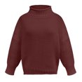 thumbnail image 4 of Kcodviy Womens Autumn Winter Knit Oversized Pullover Sweaters for Women Graphic Sweater Thick Thread Pullover Bubble Sleeve Sweater Turtleneck Sweater, 4 of 5