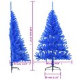 thumbnail image 4 of vidaXL Demi-Arbre de Noël Artificiel avec Support Bleu 120 cm PVC, 4 of 5