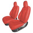 thumbnail image 1 of For 2020-2024 Tesla Model Y FH Group Faux Leather Custom Fit Car Seat Covers Front Set - Solid Red, 1 of 6