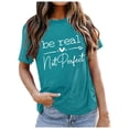 thumbnail image 1 of WEIYLL Womens T Shirts Short Sleeve Letter Print Sky Blue Blouse Sizes S, 1 of 4