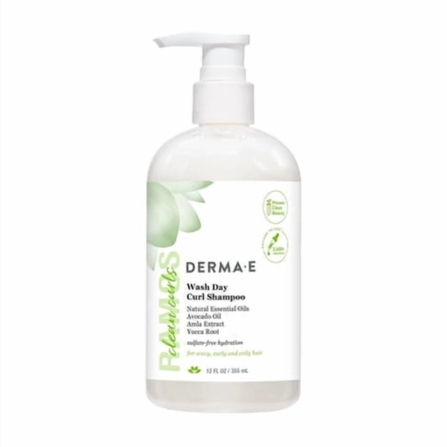 DERMA E Ramos Wash Day Curl Shampoo, Sans Essais sur les Animaux, 12 oz