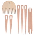 thumbnail image 1 of MasteelfCA 1 Set Hand Loom Stick Wooden Crochet Needle Weaving Comb Shuttles Weaving Stick, 1 of 8