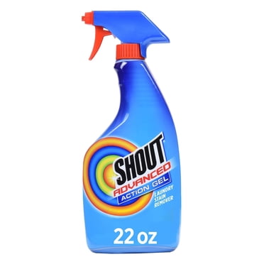 Shout Gel Détachant Avancé pour Lessive pour Vêtements, Décompose les Taches Tenaces, Incrustées et Tenaces - Vaporisateur 22 Oz