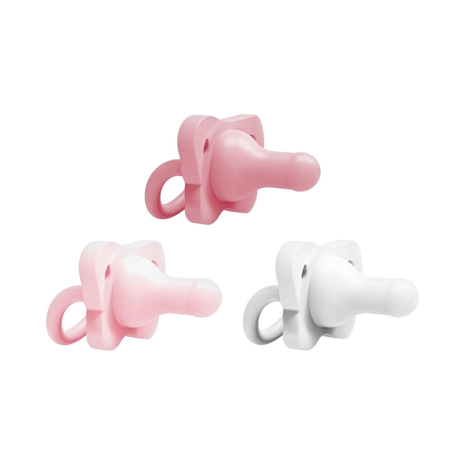 Dr. Brown's HappyPaci 100% Silicone Baby Pacifier, Contoured One-Piece Design, 0-6m, BPA-Free, 3-Pack