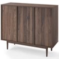 thumbnail image 4 of Crosley Furniture Liam 6 Cubby Wooden Record Storage Cube Bookcase in Walnut, 4 of 11