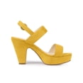 thumbnail image 3 of BLISSFUL STEP Sandales à Talons Compensés à Bride Arrière pour Femmes, Talon Haut Épais Jaune (Taille 10), 3 of 6
